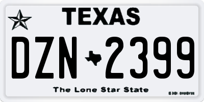 TX license plate DZN2399