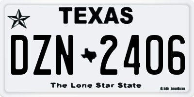 TX license plate DZN2406