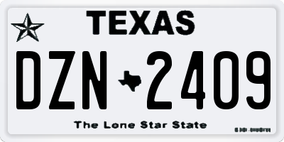 TX license plate DZN2409