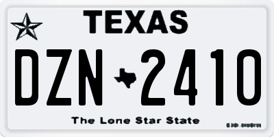 TX license plate DZN2410