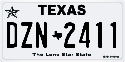 TX license plate DZN2411