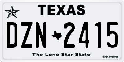 TX license plate DZN2415
