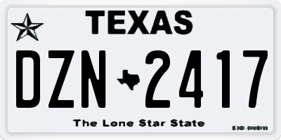 TX license plate DZN2417
