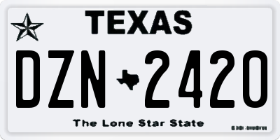 TX license plate DZN2420