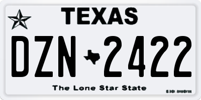 TX license plate DZN2422