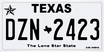 TX license plate DZN2423