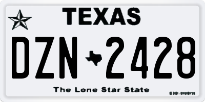 TX license plate DZN2428