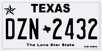 TX license plate DZN2432