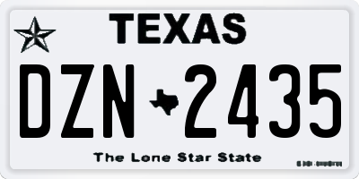 TX license plate DZN2435