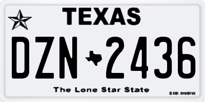 TX license plate DZN2436