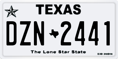 TX license plate DZN2441