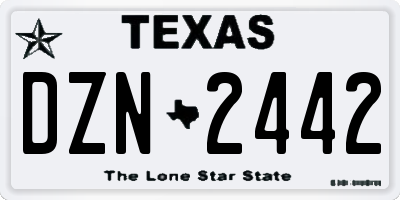 TX license plate DZN2442