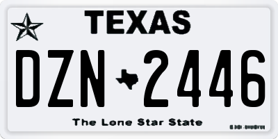 TX license plate DZN2446