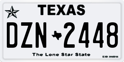 TX license plate DZN2448