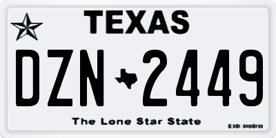 TX license plate DZN2449