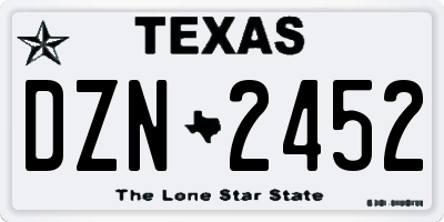 TX license plate DZN2452