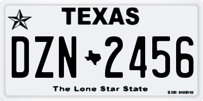 TX license plate DZN2456