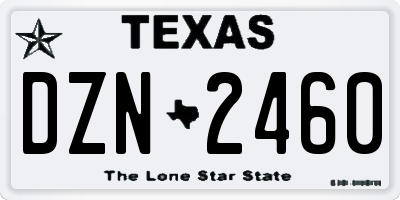 TX license plate DZN2460