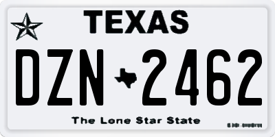 TX license plate DZN2462