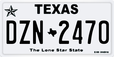 TX license plate DZN2470