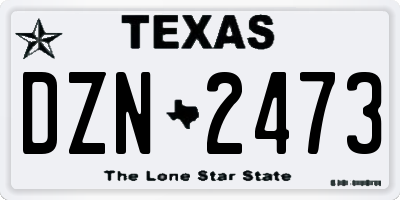 TX license plate DZN2473