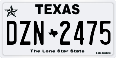TX license plate DZN2475
