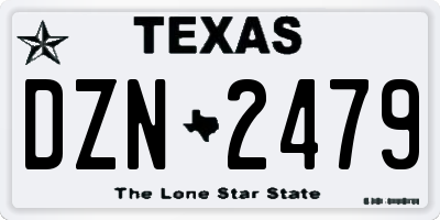 TX license plate DZN2479