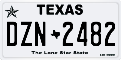 TX license plate DZN2482