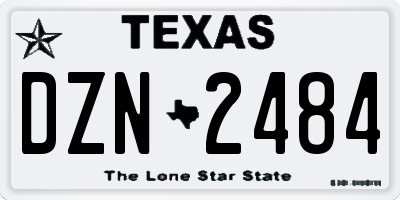 TX license plate DZN2484