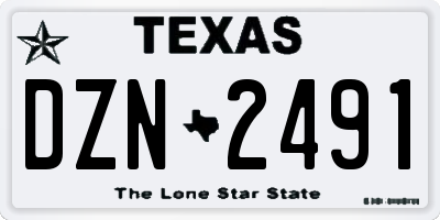 TX license plate DZN2491