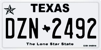TX license plate DZN2492