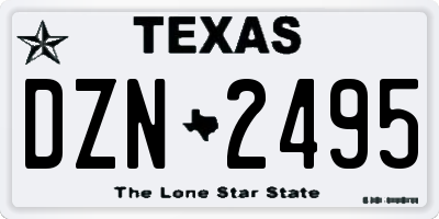 TX license plate DZN2495