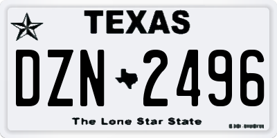 TX license plate DZN2496