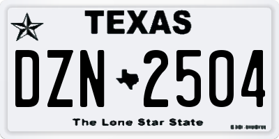 TX license plate DZN2504
