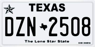 TX license plate DZN2508