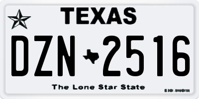 TX license plate DZN2516