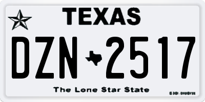 TX license plate DZN2517