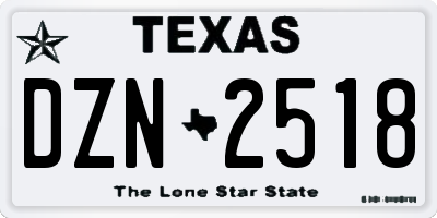 TX license plate DZN2518