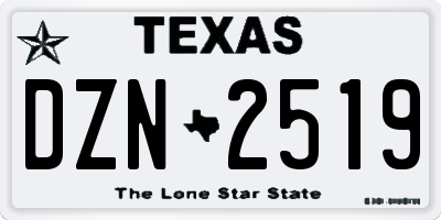 TX license plate DZN2519