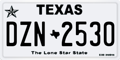 TX license plate DZN2530