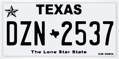 TX license plate DZN2537