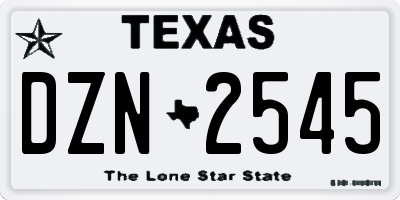 TX license plate DZN2545