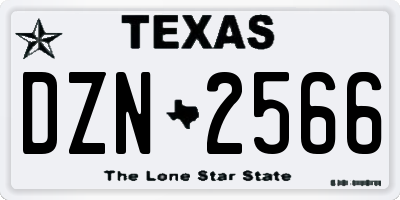 TX license plate DZN2566
