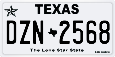 TX license plate DZN2568