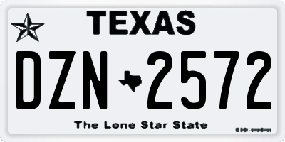 TX license plate DZN2572