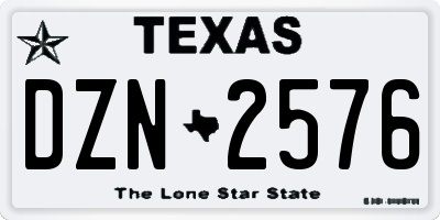 TX license plate DZN2576