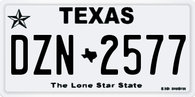 TX license plate DZN2577