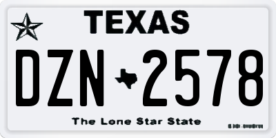 TX license plate DZN2578