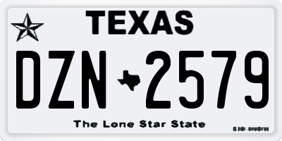 TX license plate DZN2579
