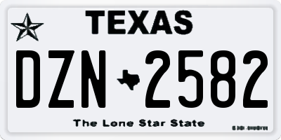 TX license plate DZN2582